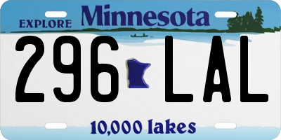 MN license plate 296LAL