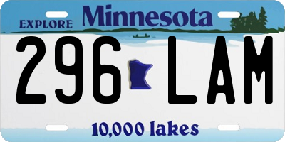 MN license plate 296LAM