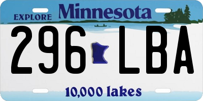 MN license plate 296LBA