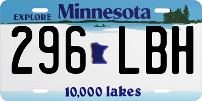 MN license plate 296LBH