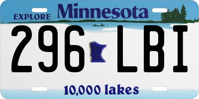 MN license plate 296LBI