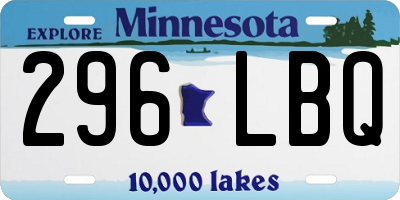 MN license plate 296LBQ