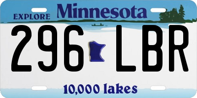 MN license plate 296LBR