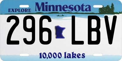MN license plate 296LBV
