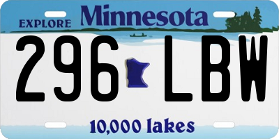 MN license plate 296LBW