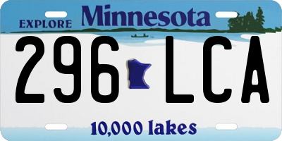 MN license plate 296LCA