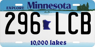 MN license plate 296LCB