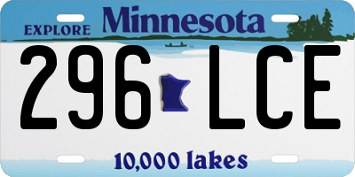 MN license plate 296LCE