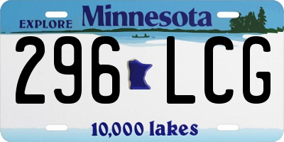MN license plate 296LCG
