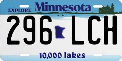 MN license plate 296LCH