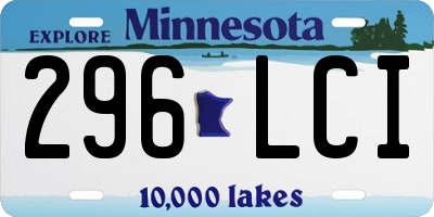 MN license plate 296LCI