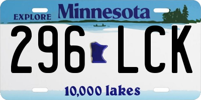MN license plate 296LCK