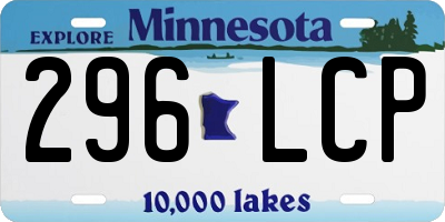 MN license plate 296LCP