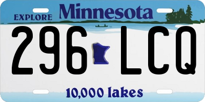 MN license plate 296LCQ