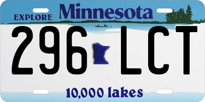 MN license plate 296LCT