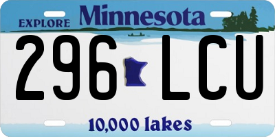 MN license plate 296LCU