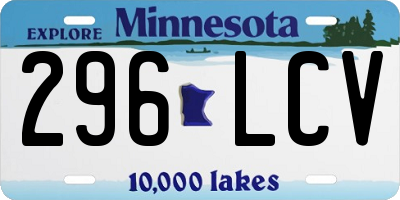 MN license plate 296LCV