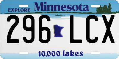 MN license plate 296LCX