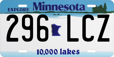 MN license plate 296LCZ