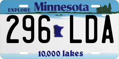 MN license plate 296LDA