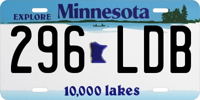 MN license plate 296LDB