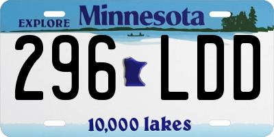 MN license plate 296LDD