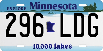 MN license plate 296LDG