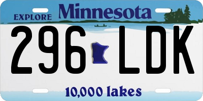 MN license plate 296LDK