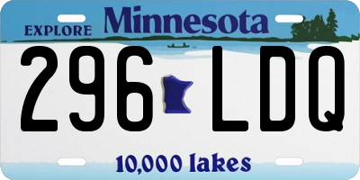 MN license plate 296LDQ