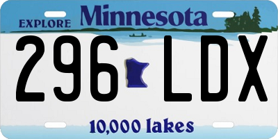 MN license plate 296LDX