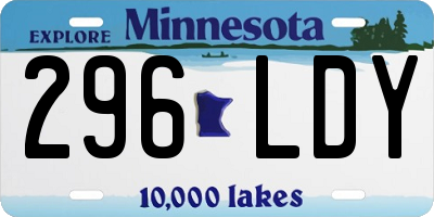 MN license plate 296LDY