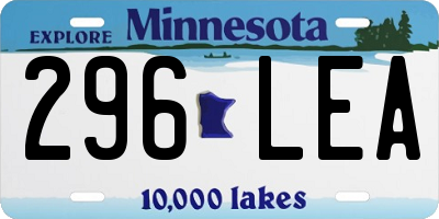 MN license plate 296LEA