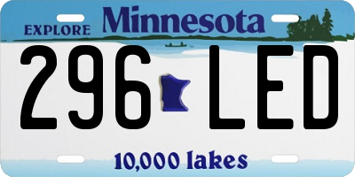 MN license plate 296LED