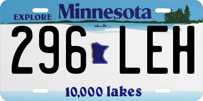 MN license plate 296LEH