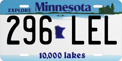 MN license plate 296LEL