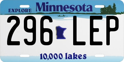 MN license plate 296LEP