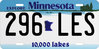 MN license plate 296LES