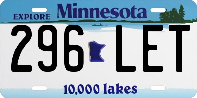 MN license plate 296LET