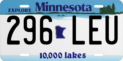 MN license plate 296LEU