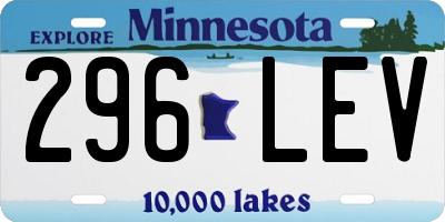 MN license plate 296LEV