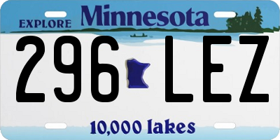 MN license plate 296LEZ