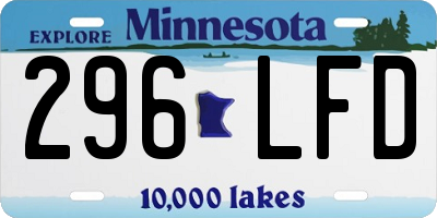 MN license plate 296LFD