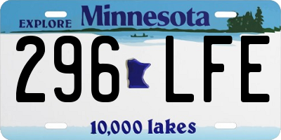MN license plate 296LFE