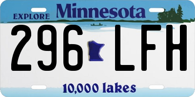 MN license plate 296LFH