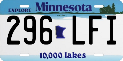 MN license plate 296LFI