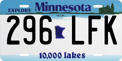 MN license plate 296LFK
