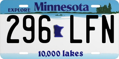 MN license plate 296LFN