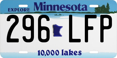 MN license plate 296LFP