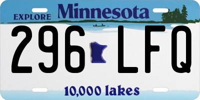MN license plate 296LFQ