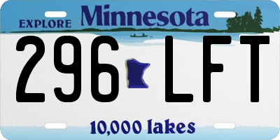 MN license plate 296LFT
